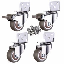휠체어 휠 바퀴 전동휠체어4pcs 가구 캐스터 바퀴 부드러운 고무 회전 캐스터 133, 1.0인치, 브레이크로