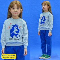 [매직에디션9] 덕콰이어트 댄싱베어맨투맨 라이트그레이 DQ31UTS105