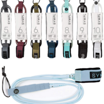SYMPL Premium 서핑리쉬 6 7 9피트 보드리쉬 리쉬코드 발목리쉬 롱보드리쉬 키포, 라이트 블루, 9피트. 롱보드