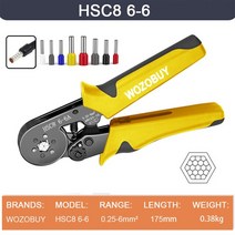 폐전선탈피기 WOZOBUY 와이어 스트리퍼 도구 멀티 펜치 QY1 자동 커터 케이블 압착 전기 수리, 02 HSC8 6-6 Black