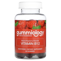 Gummiology 비타민B12 성인 구미젤리 딸기맛 90개x2병