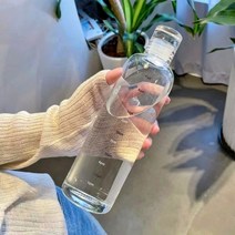 다이어트물병 유리 보틀 헬스 하루 시간 1리터 물병 500ml 2color, 오로라