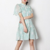 우아한 스탠드카라 꽃자수 원피스 숙녀드레스 데일리룩