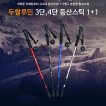 등산스틱 4단 3단 지팡이 등산용품, 3단 T자실버등산스틱(1+1)