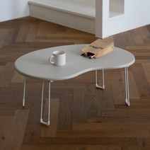 모렌트 넛트 원형 접이식 테이블 침대 폴딩 다용도 베드 트레이 접이 책상, 크림화이트