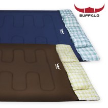 부드럽고 가벼운 버팔로 더블 침낭 겨울 캠핑 동계 보온 초경량 침낭, 버팔로 더블 침낭 네이비