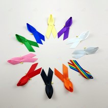 리본 뱃지 1P 홍보 핀 캠페인 근조 인식 추모 기억 애도 사회적 집회 브로치 알림 의미 꽈리 예방, F_보라