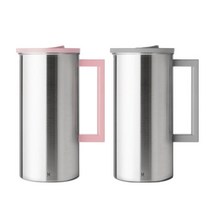 JVR 스텐 물병 스텐 냉장고 물병 1.6L 2P SET, 블랙, 화이트