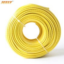 20m 4mm 12 가닥 1500kgs Uhmwpe 섬유 싱글 브레이드 윈치 로프, 02 yellow 20m