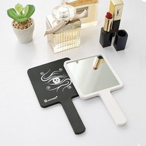 메이크업 심플 스퀘어 디자인 학생휴대용 뷰티 손거울, 블랙