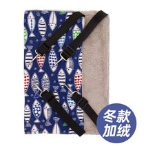 의자 벽걸이 유리창 애견 쿠션 반려동물 고양이가구 일체형 투명 냥이 선반, L-46cmX56cm, 겨울 기모노-파랑색 물고기 많네