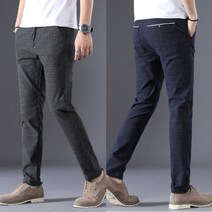 elco 패턴슬랙스 캐주얼면바지 체크 일자핏 빅사이즈 정장 pro