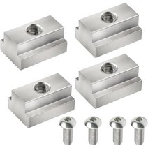 MOEBULB 도요타 툰다 타코마 픽업 트럭 침대 데크 레일과 호환되는 MOEBULBT 슬롯 너트 스테인리스 버튼 소켓 캡 나사 4팩 실버, 4