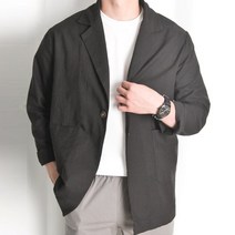 제이에이치스타일 오버핏 쿨링 린넨 자켓