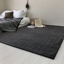 헤링본 극세사러그 대형 거실 서재 카페트 다용도매트, 그레이_200x290cm