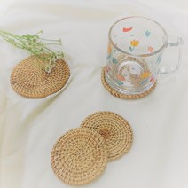 라탄 티코스터 컵받침 8cm 10cm 2사이즈