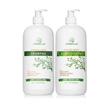 Wild Naturals Sulfate Free 샴푸 : 컨디셔너 세트 마누카 꿀 + 알로에 베라 함유 탈모 가는 모발 및 가려운 건성 두피용. 비듬 방지 보습 98% 천, 32 Ounce