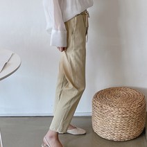 제이에프앤씨 여성용 마바지 9부 밴딩 린넨팬츠 일자핏