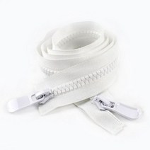 8 #15 #70-150cm 수지 지퍼 더블 슬라이더 싱글 풀러 오픈 엔드 자동 잠금 긴 자켓 가방 재봉 액세서리, DoubleWhite, 120cm, No8