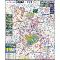 스마일맵 2035 세종시 개발계획도 79*95cm 코팅/천 소형, 코팅
