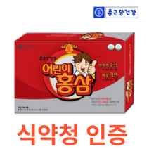 종근당건강 어린이홍삼 식약처 식약청 인정 인증 해썹 haccp 국내산 6년근 면역력 증진 부원료 딸기 배 농축액 딸기 망고향 천연향료 클로렐라 추출물 아가베 선인장, 30포X4개