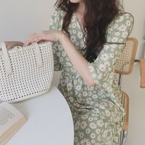 오슈 플라워 프릴 샤랄라 청순한 여친룩 꽃 롱원피스