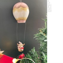 트리장식 열기구 타는 산타 도자기 인형 신혼집꾸미기 아기자기한 오피스텔꾸미기 예쁜방꾸미기 생일선물, B-그린 낙하산 눈사람