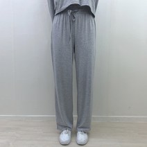 찰랑바지 면와이드팬츠 일자 롱 밴딩팬츠