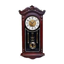 괘종 시계 사무실 벽걸이 벽시계 이사선물 아날로그, 20 인치-음소거 2887 우드 브라운