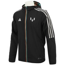아디다스 주니어 바람막이 실버 3S 메시 윈드브레이커 블랙