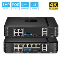 원격 액세스 얼굴 인식 POE 비디오 레코더 IP 보안 시스템 4k 8MP 울트라 HD NVR 4CH 8CH, 03 2T_01 4CH_01 미국 플러그