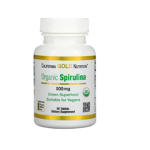 California Gold Nutrition Organic Spirulina USDA Organic 500 mg 60 Tablets