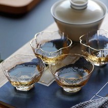 다기잔 투명감성찻잔 티컵 내열유리 홈카페 다도잔, 5_링클_70ml