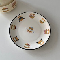 라면그릇 귀여운 만화 크림 컬러 대용량 인스턴트 국수 가정용 뚜껑 귀 두 개 큰 아침 식사, 2.라이트 옐로우