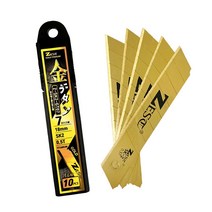 제스트 커터칼날 골드티타늄 커터칼 캇타칼 커터날 18mm 7칸 Z-SK2-GT07 1통 10개입