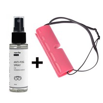 HOOG 실리콘말랑케이스+VIEW OK 수경안티포그스프레이 40ml SET, 코랄핑크케이스+view ok 40ml