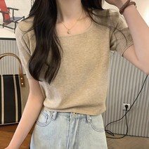 루나걸 여성용 듀이 스퀘어 반팔 니트