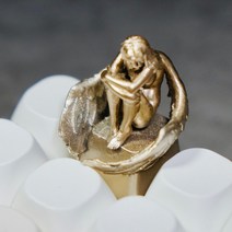 키보드 키캡 NUO 천사 기계식 키보드 keycap 단일 예술 성격 입체 커스텀 제작 pbt 수지 esc 키보드 캡 예쁜 키보드, 2. 골드, 1. 공식 표준