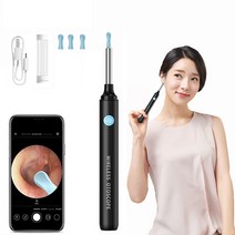PYHO 스마트폰 내시경 귀이개 WIFI연결 귀내시경 500W고화질 스마트 가시 카메라 귀이개 블랙, 1개입, 1개