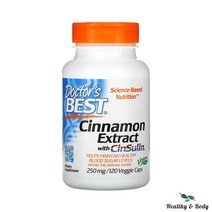닥터스베스트 시나몬 익스트랙트 위드 신술린 250mg 베지캡 120개 X1병 닥터스베스트땡 약들약 고약사 글루텐프리, 1개
