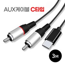 2RCA to C타입 AUX케이블 3m 스마트폰과 스피커연결, 단품