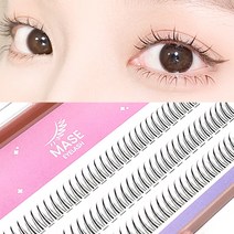 메이스 인조속눈썹 A형 V형 I형 부분 가닥속눈썹 셀프 연장아이래쉬, 다크니스 접착제_블랙, 1개