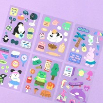 7321디자인 꾸꾸 스티커 ver.6 6종 세트 [다꾸 폰꾸 폴꾸 리무버블 데코 꾸미기], 단품