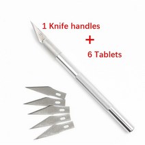 조각칼 세트 1 금속 핸들 메스 블레이드 나이프 나무 종이 커터 공예 펜 조각 절단 용품 diy 편지지 유틸리티 나이프, 하얀