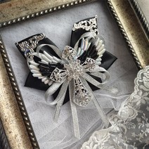 응원봉리본 응원봉꾸미기 리본장식 아이돌굿즈 검은색 흰색, 40cm 긴 검은 리본 스트랩, 블랙 (가로 11 cm 세로 12 cm)