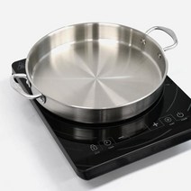 삼중 인덕션 닭갈비판 볶음판 업소용 가정용 캠핑 볶음팬 원형 전골판 곱창팬, 28cm, 1개