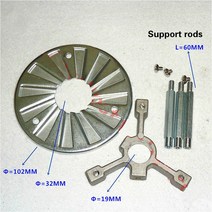 1+1 스텐용접봉 티그 오일 버너 화염 유지 헤드 OD102mm 플레이트 링베이스 지지 막대 액세서리 챔버 보호, 03 C