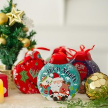 귀여운 종모양 트리장식 선물 틴박스 도장보관함 양철케이스 여대생 캔케이스 굿즈보관함 하리보틴케이스, C-열기구 산타