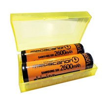 [2+1] 국산 충전식 리튬 이온 2600mAh 3500mAh 보호회로 볼록형 18650 배터리 KC인증 프리미업 배터리(배터리2p+안전케이스1P), 1개, 2개