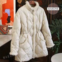 Makone 상표등록 모조 밍크 모피 스탠드카라 하프 패딩코트 신사와아가씨 차화연 임예진 이휘향 패딩 코트